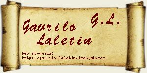 Gavrilo Laletin vizit kartica